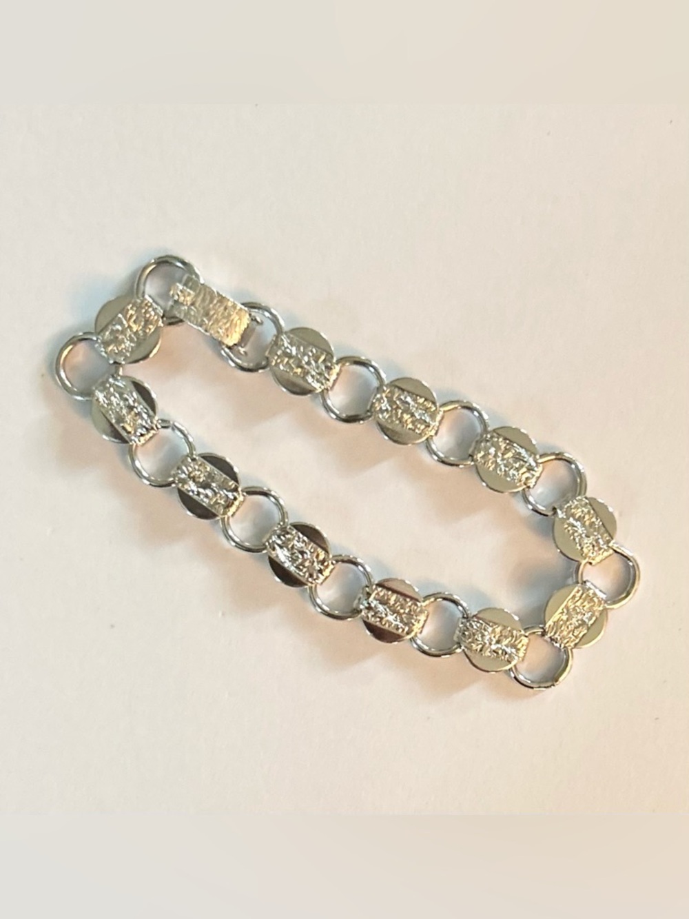 Sarah Coventry Silver-Tone Textured Link Bracelet